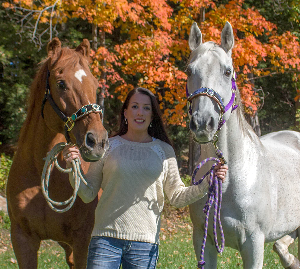 Forefront Equine founder with performance horses, expert-developed premium horse supplements for optimal equine health, trusted equine nutrition specialist creating science-backed supplements for competition and recreational horses